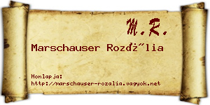 Marschauser Rozália névjegykártya